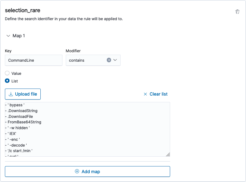 An example of the Detection fields.