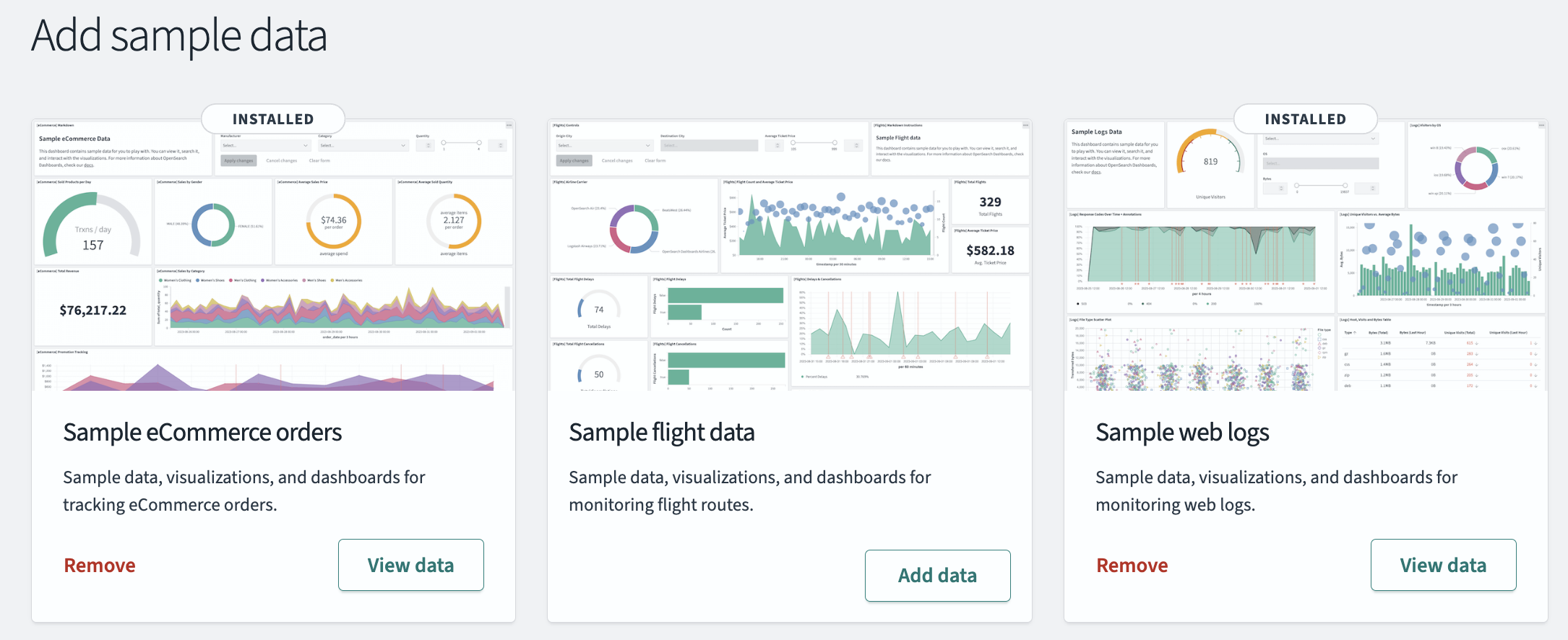 Add sample data interface