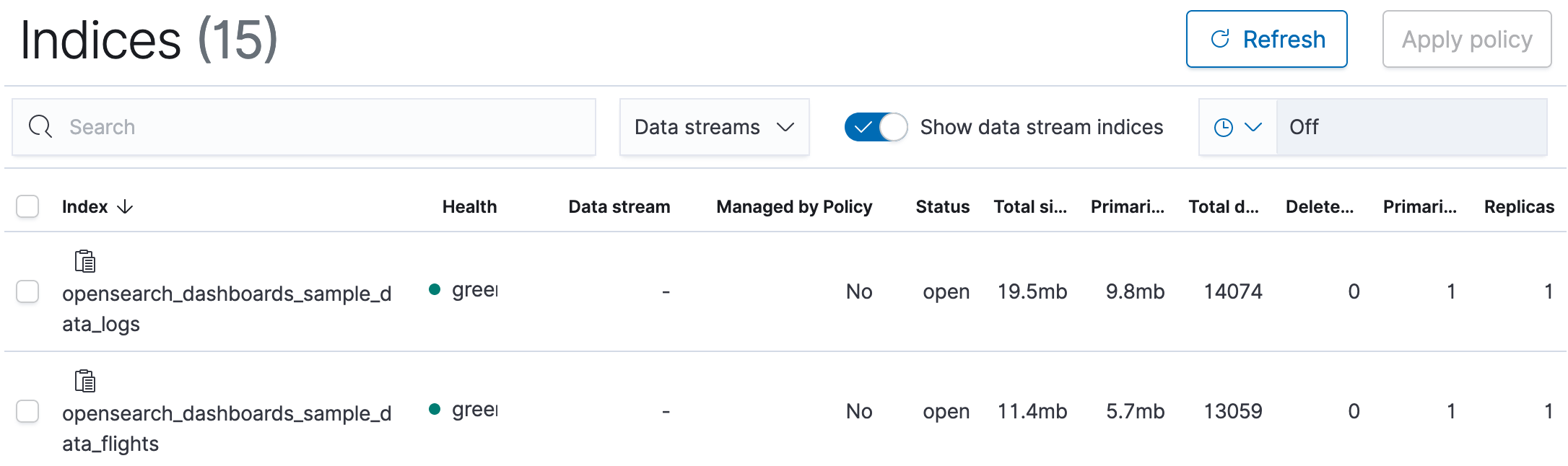 data stream toggle